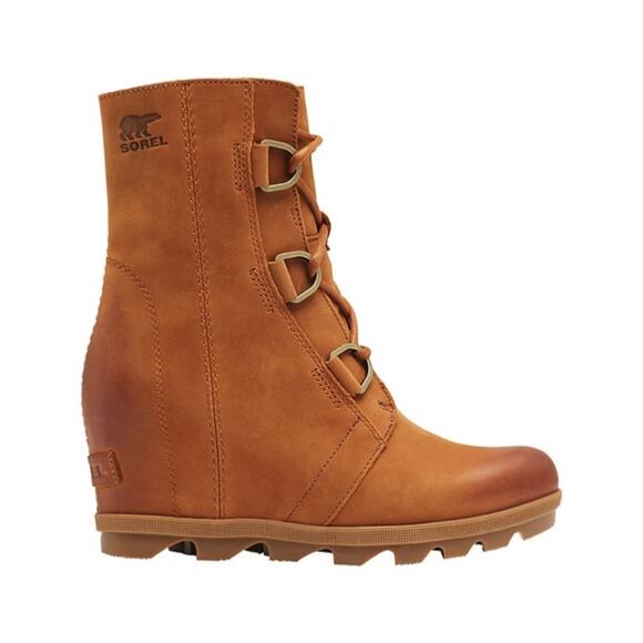 Sorel Brown Joan of Arctic Wedge II Leather Boot In Kettle Iced Tea 11 NEW - Picture 1 of 6